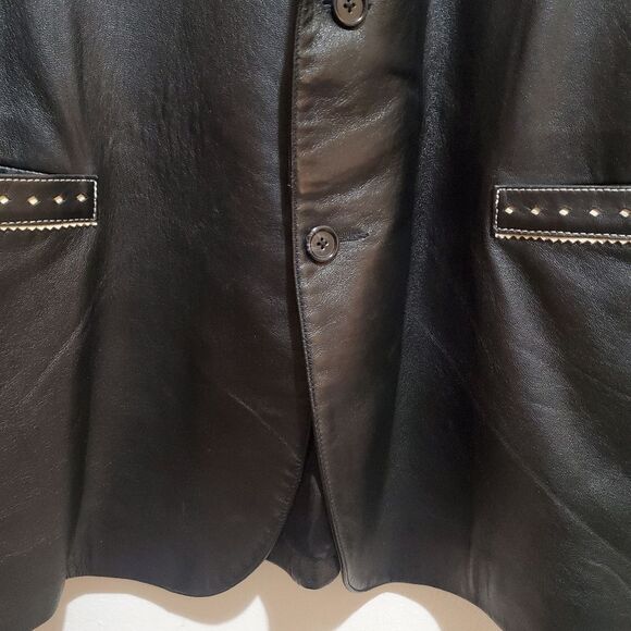 Scully Men's Vintage Western Black Leather Blazer Jacket - Picture 6 of 12